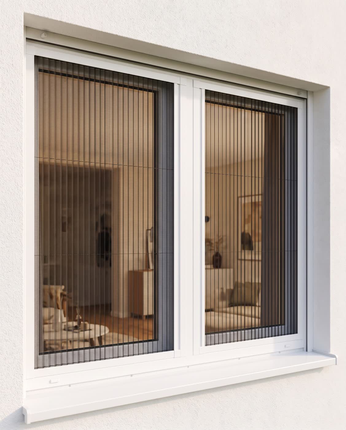Fliegengitter am Fenster